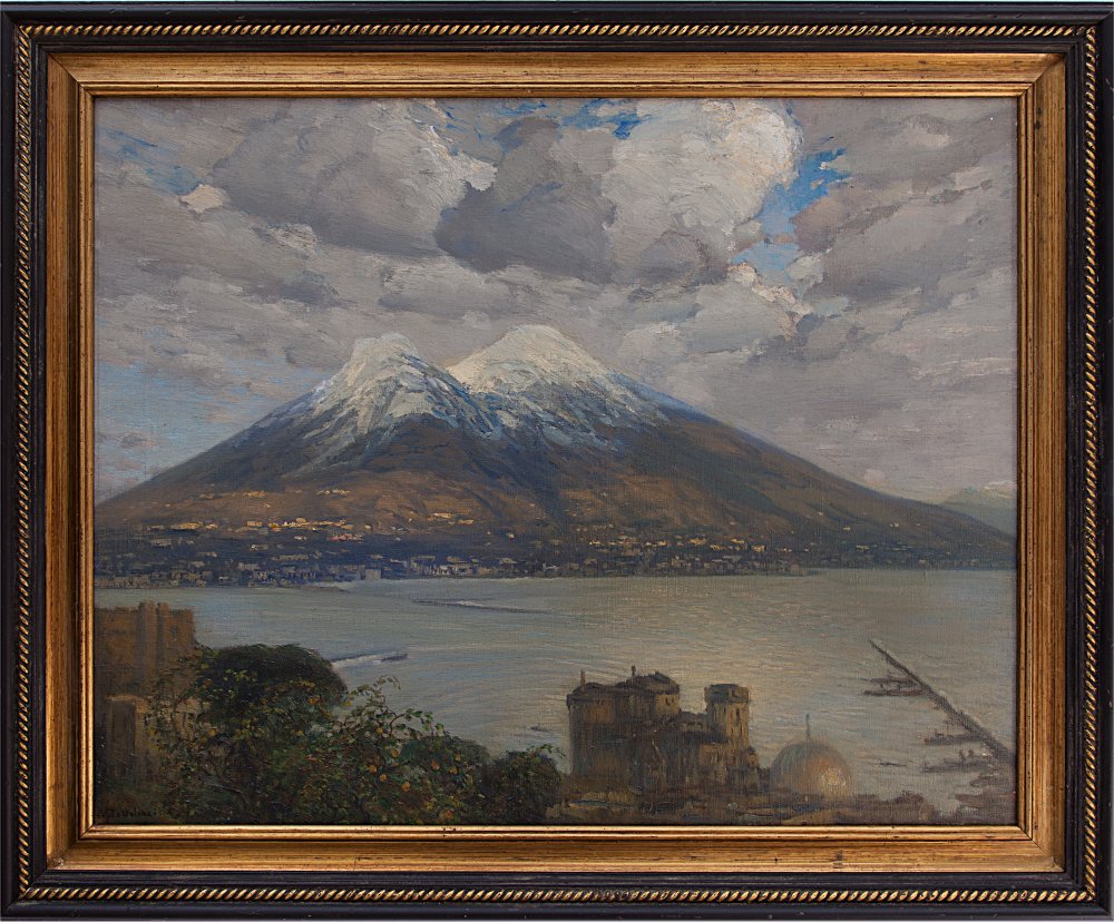 millo bortoluzzi: Il Vesuvio innevato
